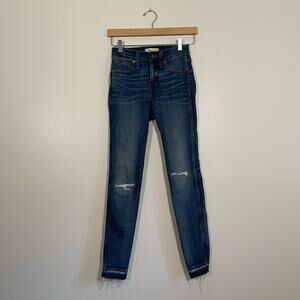 Madewell •  9" Mid-Rise Skinny Jeans in York Wash: Rip and Repair Edition